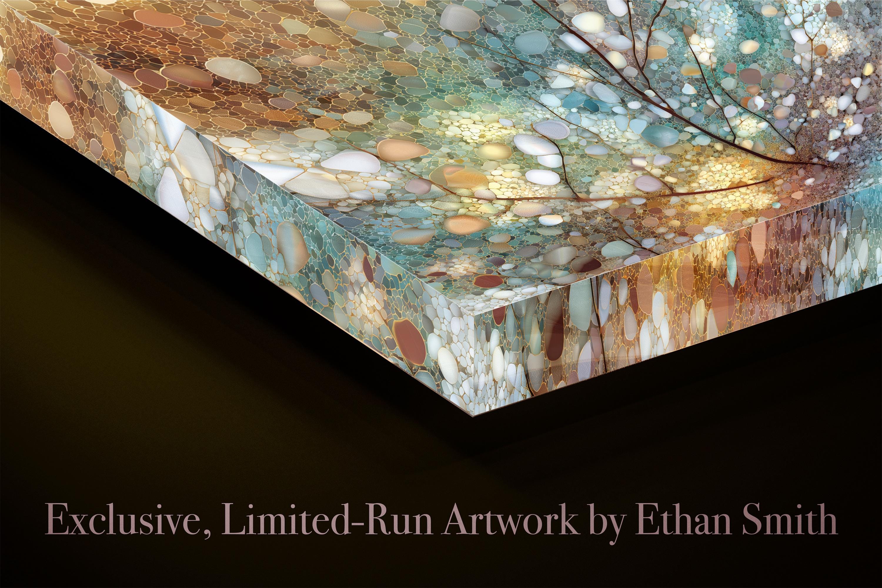 Whispering Canopy - Botanical Mosaic Wall Art – Crystal AcrylGlass Statement Decor, Nature-Inspired Panel