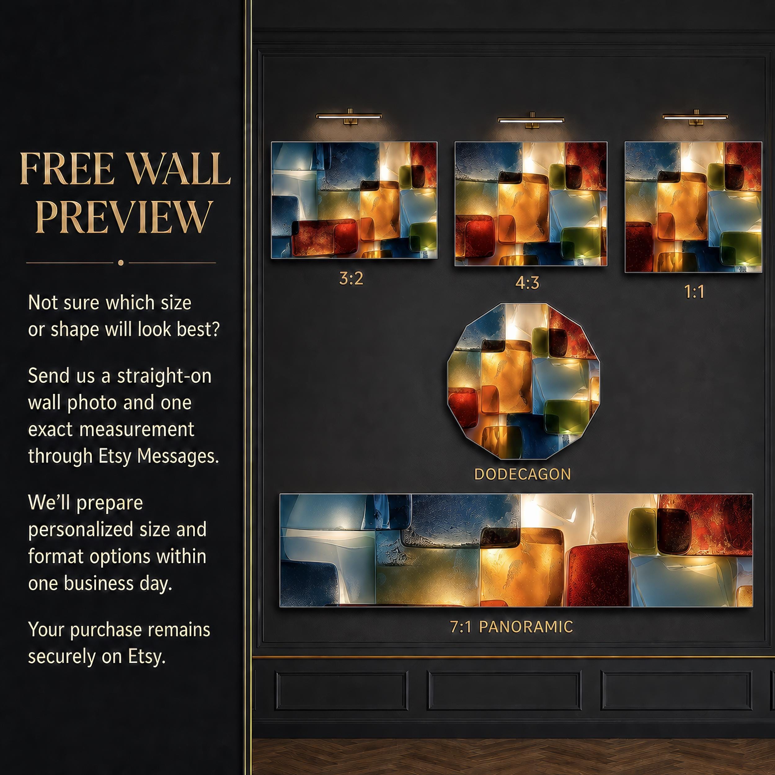 Luminous Topaz & Sapphire Crystal AcrylGlass Wall Decor: Contemporary Art with 3D and Backlit illusion