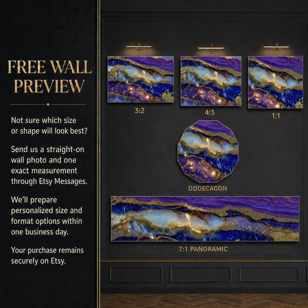 Imperial Amethyst Geode - Luxury Crystal AcrylGlass Wall Art for Modern Interiors