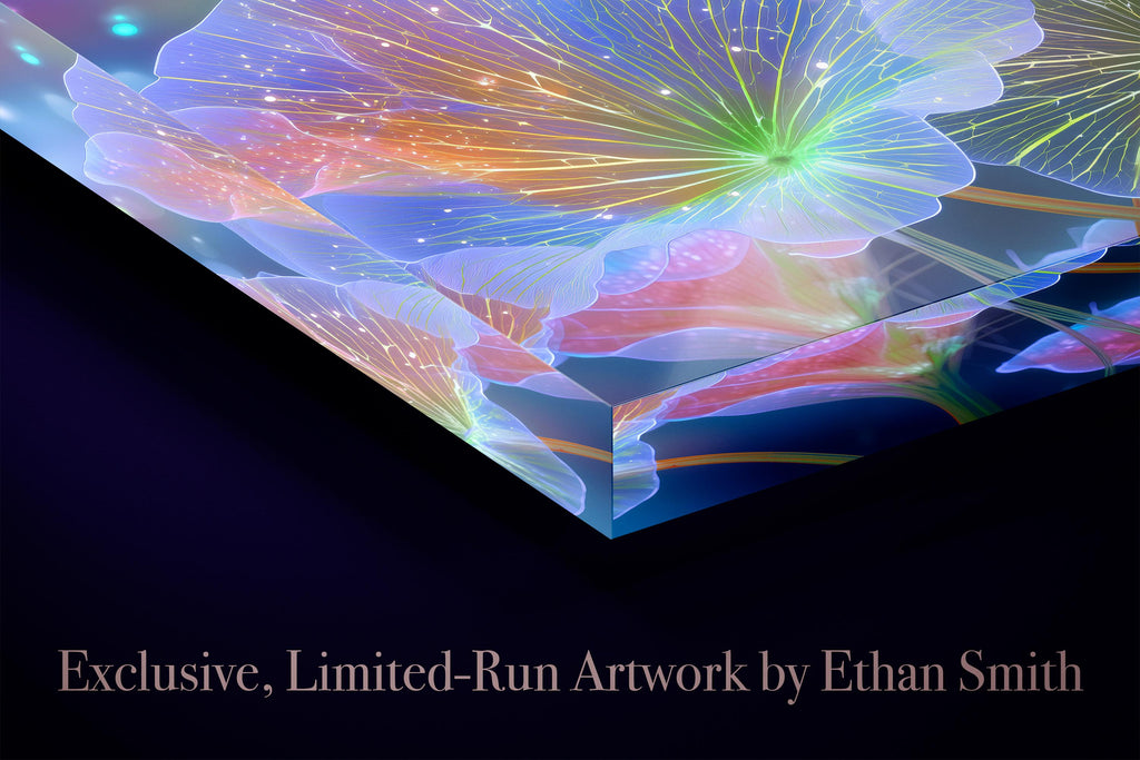 Auravelle - Crystal AcrylGlass Floral Wall Art – Luminous Botanical Statement Panel