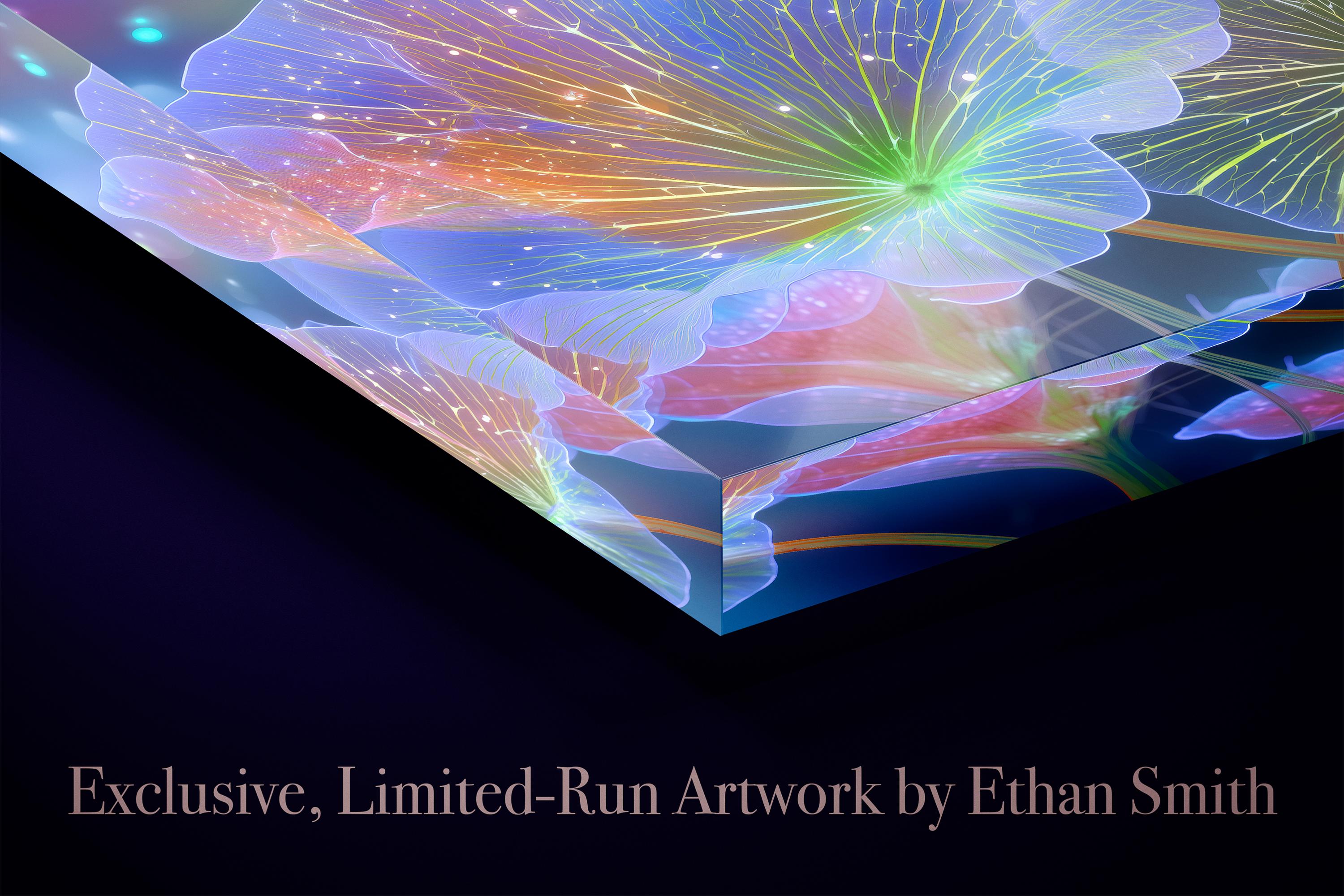 Auravelle - Crystal AcrylGlass Floral Wall Art – Luminous Botanical Statement Panel