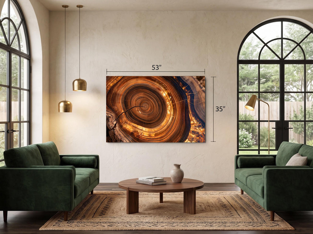 Imperial Petranova - Crystal AcrylGlass Wall Art – Petrified Wood Organic Statement Artwork