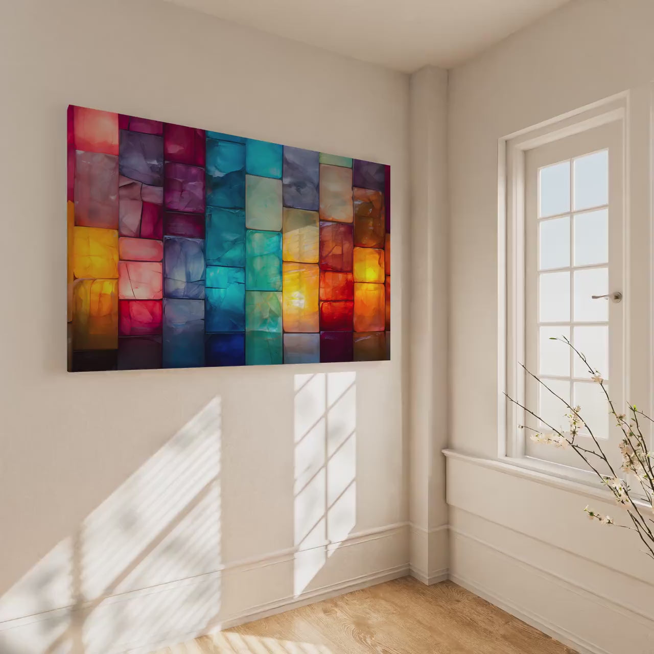 Marblesque Acrylic Glass Wall Art: Sapphire, Emerald, Amethyst Hues